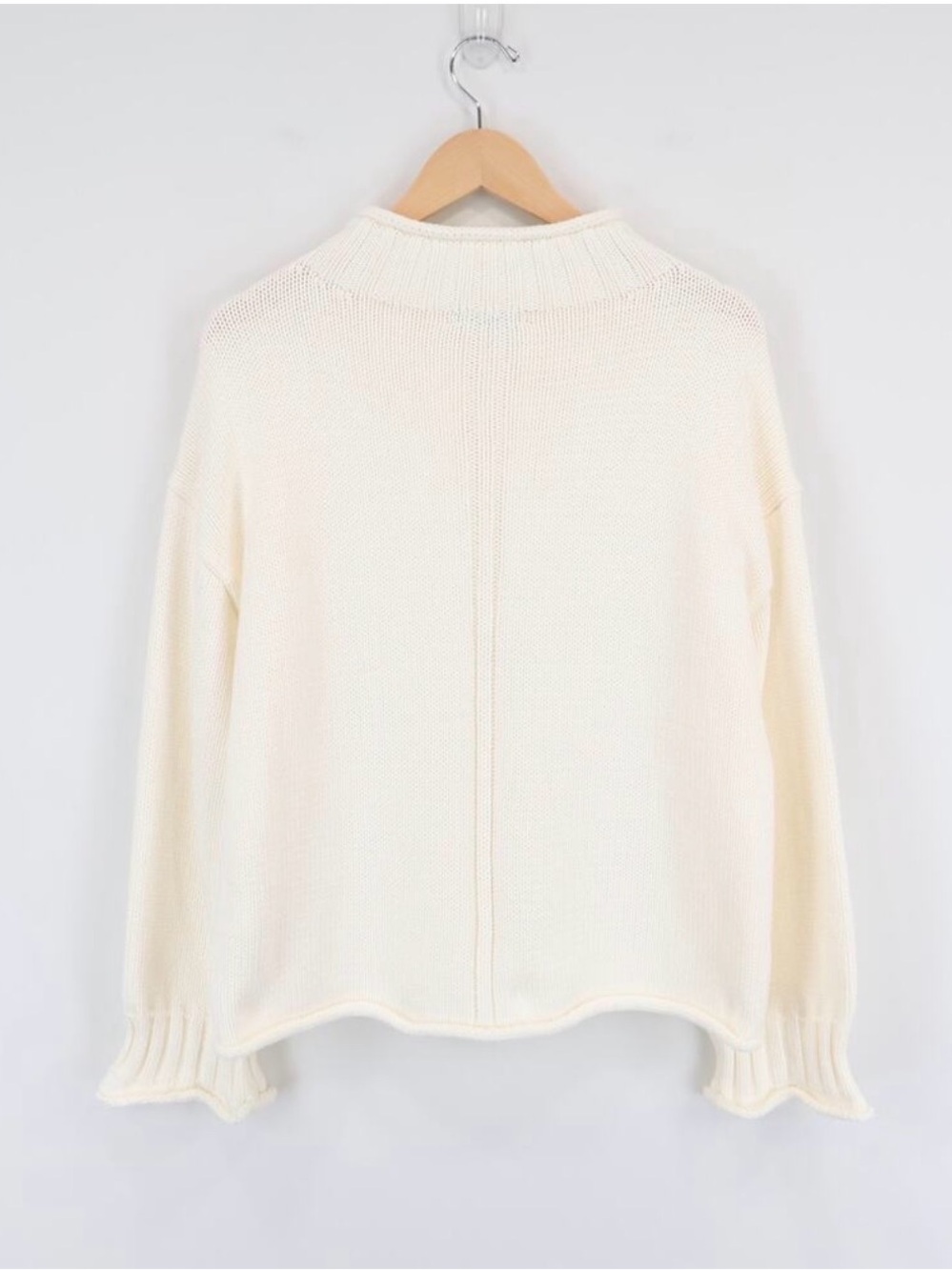NWT J.Crew 2025 Rollneck Cotton Sweater Ivory Size L CM712 - Picture 5 of 15